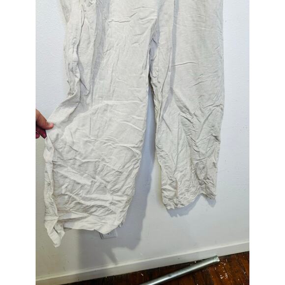 CLUB MONACO Women's Beige Linen Blend Relaxed Wide Leg Trouser Pants Size 4 - Picture 11 of 13